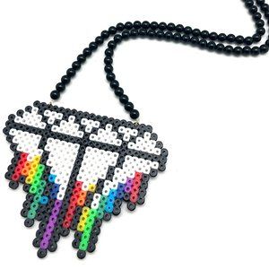 LASR Rainbow Diamond Rave Kandi Necklace